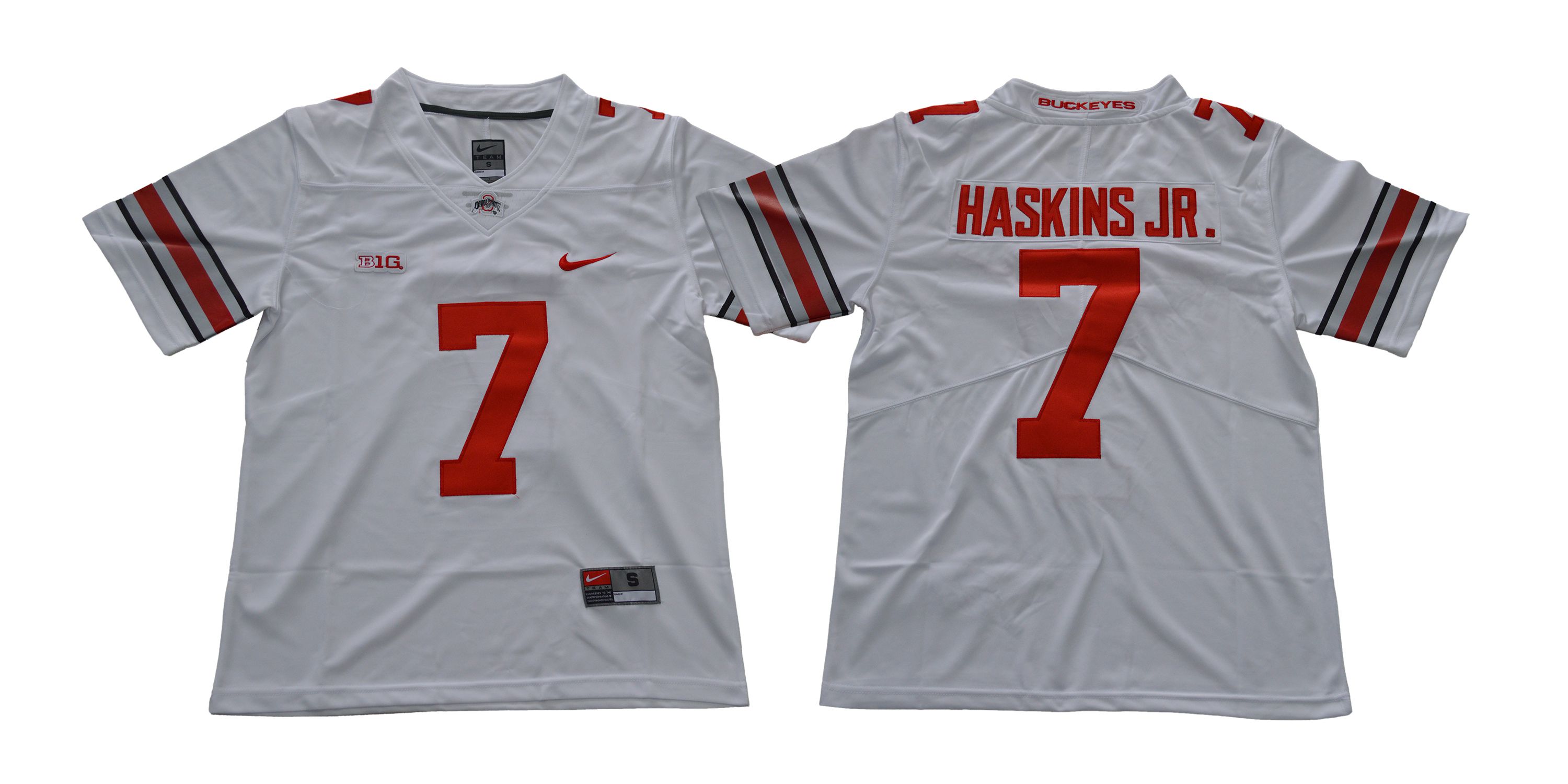 Men Ohio State Buckeyes #7 Haskins jr White Nike NCAA Jerseys->ncaa teams->NCAA Jersey